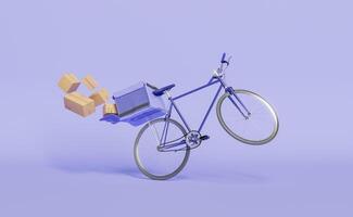 delivery bicycle dropping packages photo