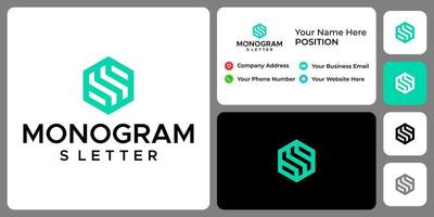 Letter S monogram business logo design with business card template. vector