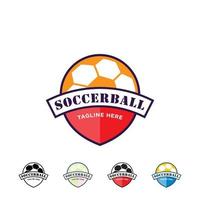Plantillas de diseño de vector de logotipo de balón de fútbol aisladas sobre fondo blanco