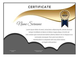 Certificate Curved Corner Horizontal design templates vector