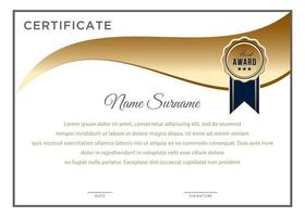 Certificate Curved Corner Horizontal design templates vector