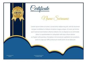 certificado de plantillas de diseño horizontal de esquina curva vector