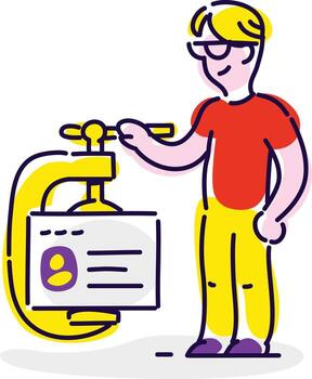 Icon in the style of the cartoon. Isolated object on white background.  Characters design. Incredible icon for your website, presentation or educational project on information technology for children. vector