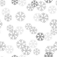 Fondo de patrón festivo navideño sin costuras con copos de nieve de brillo monocromo vector