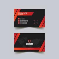 Black Background Red And Orange Gradient Colour Modern Clean Business Card Design vector