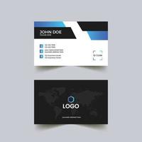 diseño de tarjeta de visita profesional de doble cara moderno y simple de color azul vector