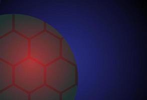 Abstract background with hexagon motif in the shape of a red round ball. gradient blue texture. vector illustration