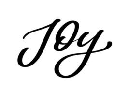 vector de texto de alegría, caligrafía, letras, navidad, vintage