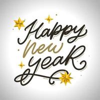 HAPPY NEW YEAR hand lettering, vector calligraphy