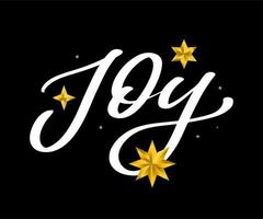 joy text vector, calligraphy, lettering, christmas, vintage vector