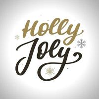 holly jolly - cartel tipográfico único dibujado a mano. arte vectorial. diseño perfecto para carteles, volantes y pancartas. diseño de navidad. vector