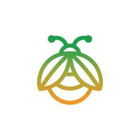 Bug line with style in white background , vector template logo design