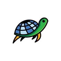 vector logo diseño combinación de personajes de dibujos animados tortuga y mundo