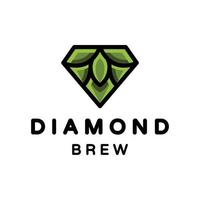 combinación de diamante y cerveza con estilo plano minimalista en fondo blanco plantilla de vector diseño de logotipo editable