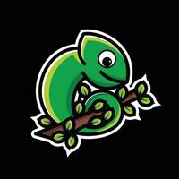 diseño de logotipo de vector de mascota simple de camaleón