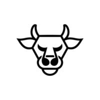 Combination Cow and Music Note with flat minimalist style in white background , vector template logo design