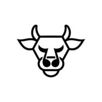 Combination Cow and Music Note with flat minimalist style in white background , vector template logo design