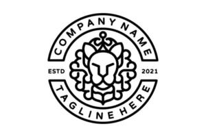 Vector Logo Design Lion with line art style