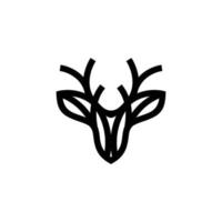 Deer black with line art style in background white,vector template logo design editable vector