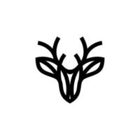 Deer black with line art style in background white,vector template logo design editable vector