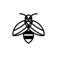 Vector Logo Design Bee With Line Art Style