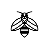 abeja de diseño de logotipo vectorial con estilo de arte lineal vector