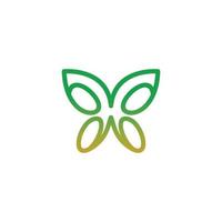 Butterfly line with flat minimalist style in white background , vector template logo design