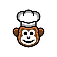 Simple Mascot Vector Logo Design shape monkey chef