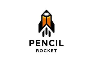 Vector Logo Design Combination of Pencil And Rocket