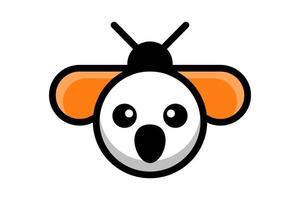 Double Meaning Logo Design Combination of Bee And Koala vector