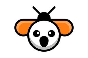 combinación de diseño de logotipo de doble significado de abeja y koala vector