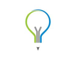 Combination light bulb with pencil vector