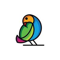 Pájaros coloridos en fondo blanco, diseño de logotipo de plantilla vectorial vector