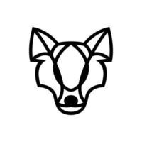 Wolf line with flat minimalist style in white background , vector template logo design