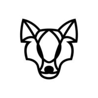 Wolf line with flat minimalist style in white background , vector template logo design