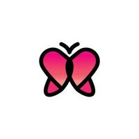 Butterfly Line flat minimalist style in white background, vector template logo design