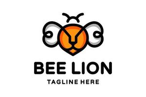 Vector Logo Design Combination Bee and Lion