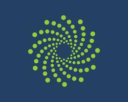 Abstract circular vortex with green color vector
