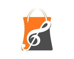 G clef note in the shopping bag vector