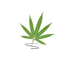 Cannabis leaf with ink writer vector