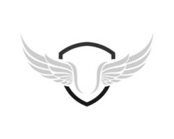 Simple shield with abstract spread wings vector