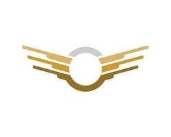 Circle shape with abstract spread wings vector