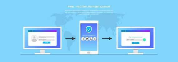 Step by step for authentication. Security for account concept. vector