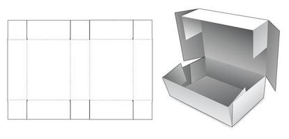 Plantilla troquelada caja plegada de 1 pieza vector