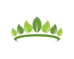 Nature crown with green leaf color vector