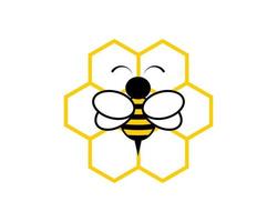 Simple bee hive and bee inside vector