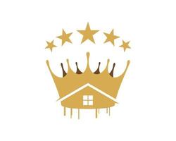 house of paint with crown and star vector