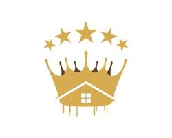 house of paint with crown and star vector