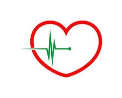 Healthy pulse with heart shape vector