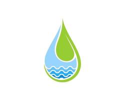 Water drop with half of leaf and beach wave vector